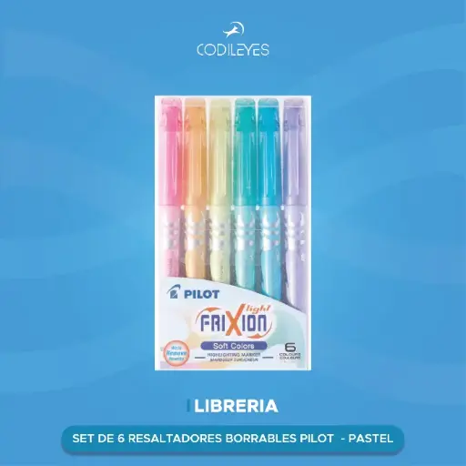 [SET-PILOT-PAS] Set de 6 Resaltadores Borrables Pilot - Pastel