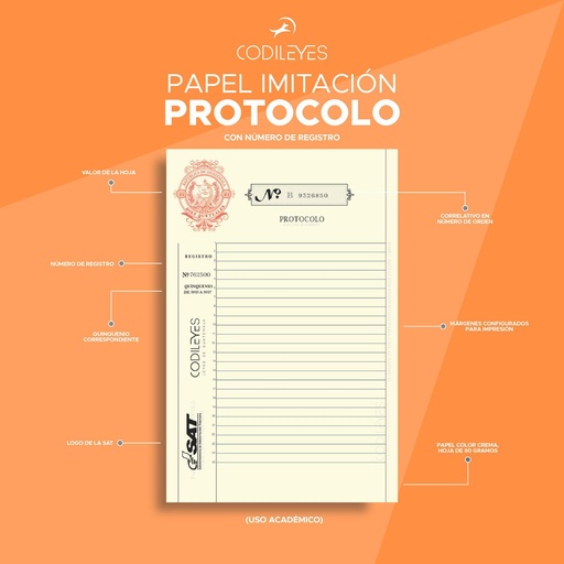 Papel Imitación Protocolo con Fines Académicos