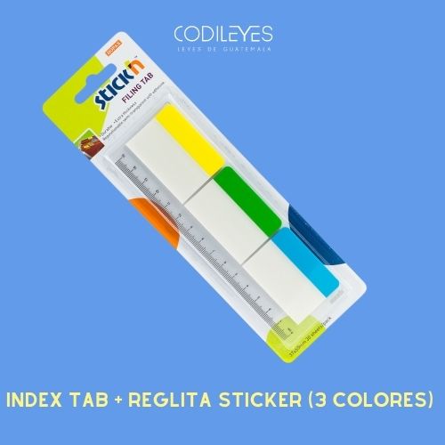 [10569 Index Tab Sticker + Reglita (3 Colores)] Index Tab Sticker + Reglita (3 Colores) 